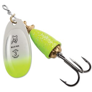 Leurre à pêche Classic Vibrax Spinner de Blue Fox, lame 2, Chartreuse Green