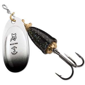 Leurre à pêche Classic Vibrax Spinner de Blue Fox, lame 1, Black Chartreuse