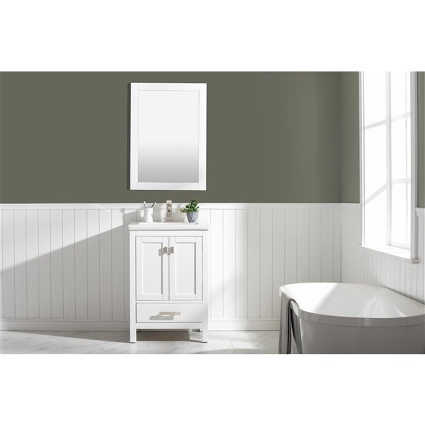 Design Element Valentino 24-in White Single Sink Bathroom Vanity with ...