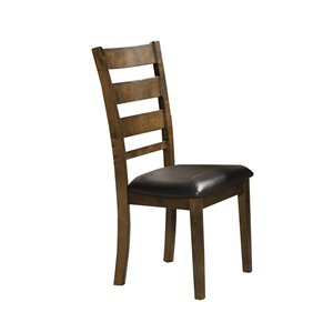 Chaise d'appoint traditionnelle Sansa de HomeTrend, vinyle brun, 2 pièces