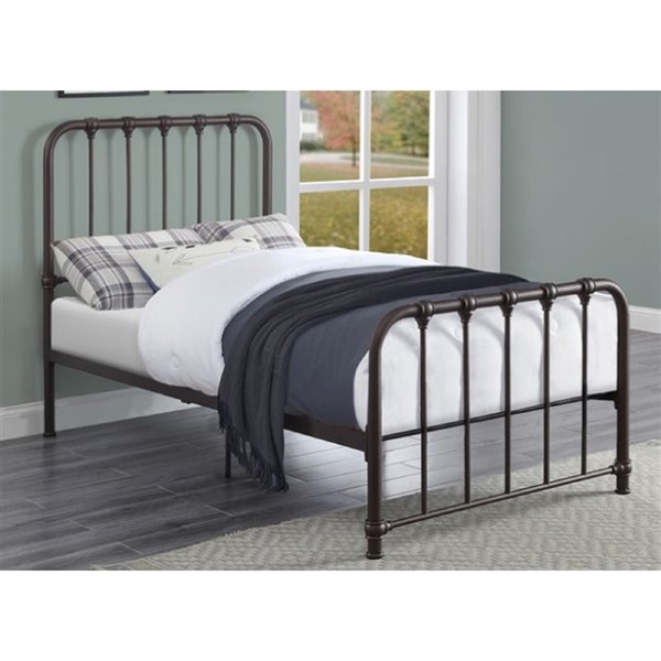 HomeTrend Bethany Platform Bed - Twin - Dark Bronze