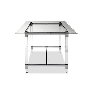 HomeTrend Crystalle Rectangular Fixed Dining Table - Glass- Transparent