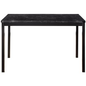 Table de salle à manger rectangulaire fixe Tempe de HomeTrend, faux marbre, noir