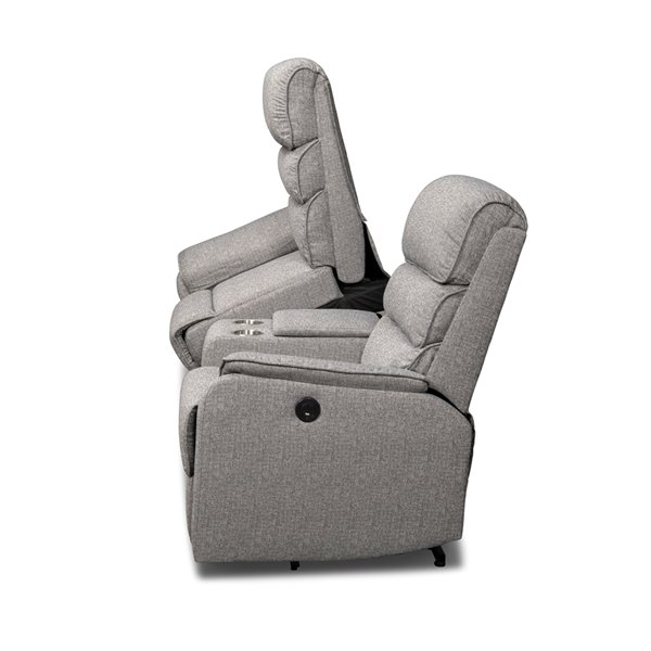 Hometrend Bryant Modern Reclining Loveseat Polyester Polyester Blend Grey 9129gry 2slt Rona