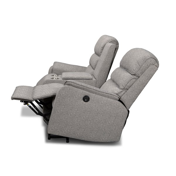 Hometrend Bryant Modern Reclining Loveseat Polyester Polyester Blend Grey 9129gry 2slt Rona