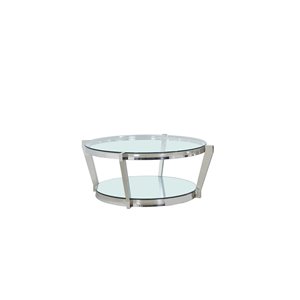 HomeTrend Paola Round Glass Top Coffee Table