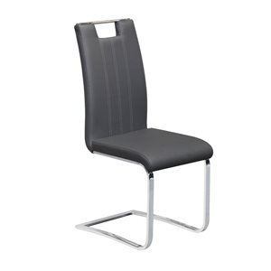 Chaise d'appoint contemporaine en similicuir Felix de HomeTrend, gris pâle, 2 pièces