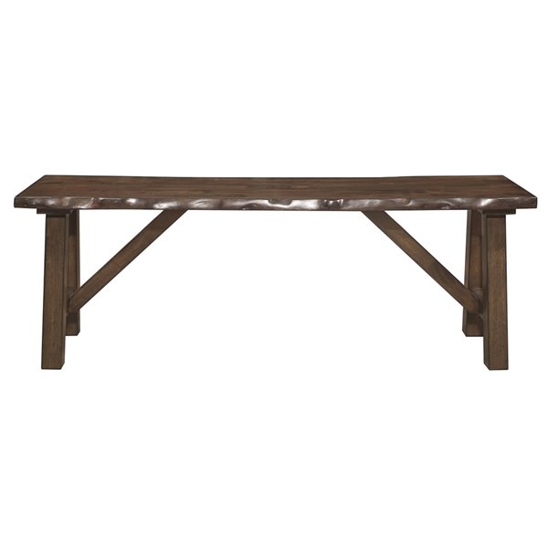 HomeTrend Whittaker Live Edge Wood Dining Bench - Brown