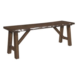 HomeTrend Whittaker Live Edge Wood Dining Bench - Brown