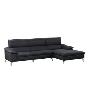 Sofa modulaire inclinable moderne Provost de HomeTrend, simili cuir, noir