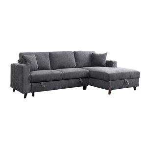 Sofa modulaire moderne Jordan de HomeTrend, polyester, gris