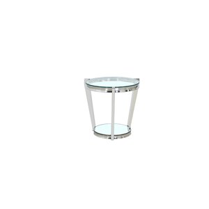 HomeTrend Paola Round Glass End Table - Silver