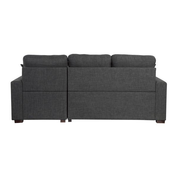 Sofa modulaire moderne McCafferty de HomeTrend, polyester, gris foncé