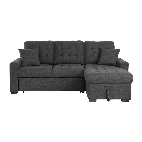 Sofa modulaire moderne McCafferty de HomeTrend, polyester, gris foncé