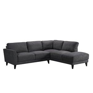 HomeTrend Dorian Modern Right-Facing Sectional - Polyester - Grey