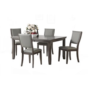Table de salle à manger rectangulaire avec rallonge Eleanor de HomeTrend, bois de placage, gris