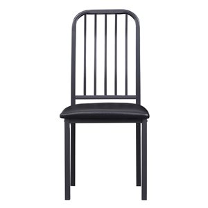 Chaise d'appoint traditionnelle Tripp de HomeTrend, similicuir noir, 2 pièces