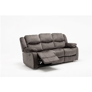 Sofa inclinable moderne Reading de HomeTrend, polyester, gris
