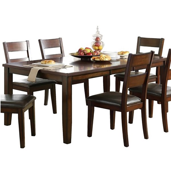 Table de salle à manger rectangulaire avec rallonge Mantello de HomeTrend,  bois de placage, cerise 5547-78