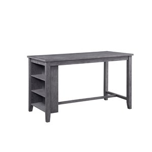 Table/dînette de salle à manger rectangulaire fixe Timbre de HomeTrend, bois de placage, gris