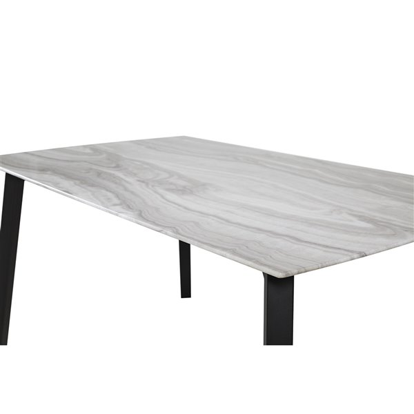 HomeTrend Grigio Rectangular Fixed Dining Table - Wood - White