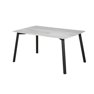 Table de salle à manger rectangulaire fixe Grigio de HomeTrend, bois de placage, blanc