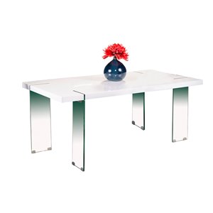Table de salle à manger rectangulaire fixe Jodi de HomeTrend, résine, blanc