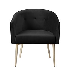 Chaise d'appoint moderne en velours Nikki de HomeTrend, noir