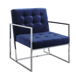 HomeTrend Delia Modern Velvet Accent Chair - Navy Blue