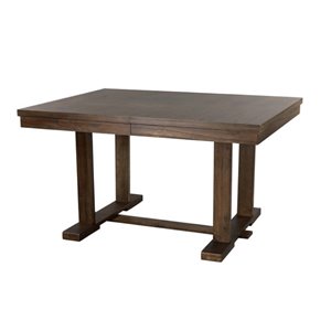 Table de salle à manger rectangulaire avec rallonge Weiland de HomeTrend, bois de placage, brun rustique clair