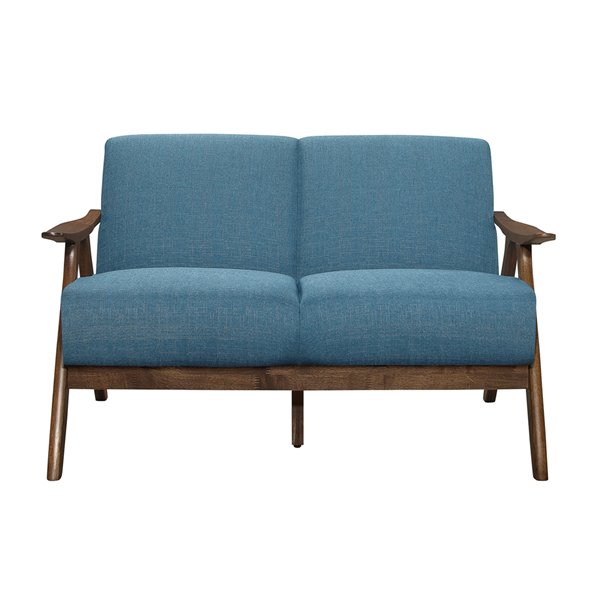 HomeTrend Damala Modern Loveseat - Polyester - Blue
