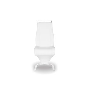 Chaise d'appoint contemporaine en similicuir Manhattan de HomeTrend, blanc, 2 pièces
