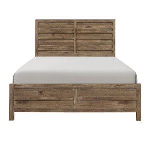 Très grand lit plateforme Mandan de Mazin Furniture Industries, pin vieilli