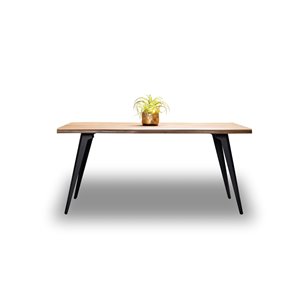 Table de salle à manger rectangulaire fixe Ivanhoe de HomeTrend, bois de placage, marron