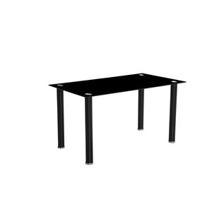 HomeTrend Florian Rectangular Fixed Dining Table - Glass - Black