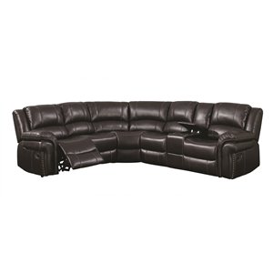 Sofa modulaire inclinable moderne Cara de HomeTrend, cuir, marron