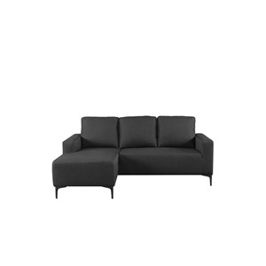 Sofa modulaire moderne Piko de HomeTrend, polyester, gris foncé