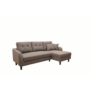 Sofa modulaire moderne Bobby de HomeTrend, polyester/mélange de polyester, brun/gris