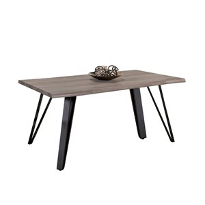 Table de salle à manger rectangulaire fixe Carrie de HomeTrend, bois de placage, gris