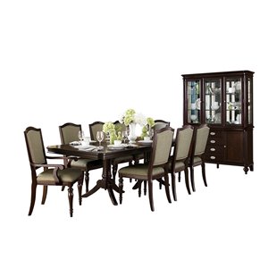 HomeTrend Marston Dining Set with Rectangular Table - Dark Cherry - 7-Piece