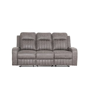 Sofa inclinable moderne Charles de HomeTrend, microfibre, gris neutre