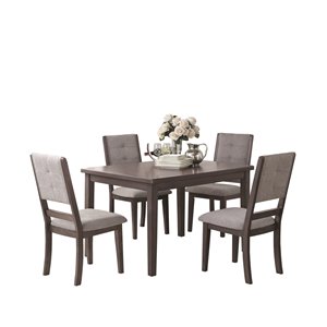 Table de salle à manger rectangulaire fixe Nisky de HomeTrend, bois, gris