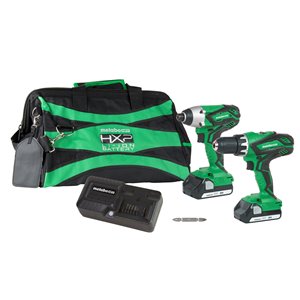 Ensemble d'outils électriques 2 pièces par MetaboHPT, étui souple et 2 batteries au lithium-ion 18 V inclus