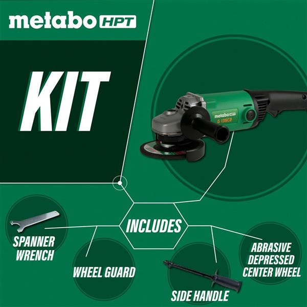 MetaboHPT 5-in Wheel 11-Amp Trigger Switch Corded Angle Grinder