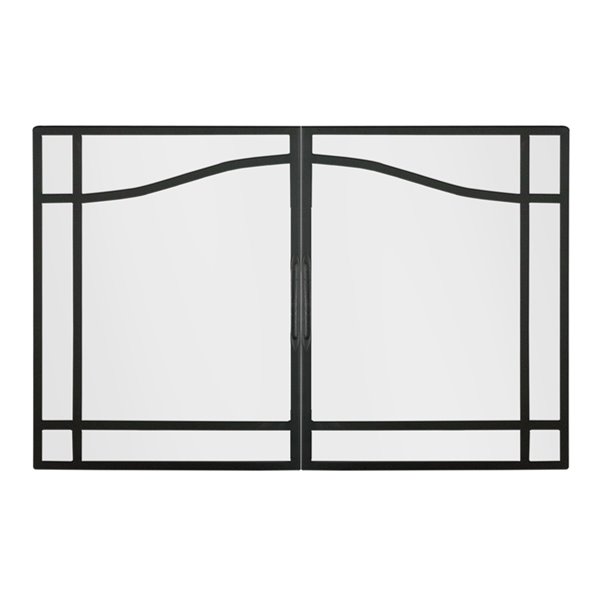 Dimplex BF Cabinet-Style Fireplace Door with Clear Tempered Glass - 30-in to 37-in W x 22-1/2-in to 29-1/2-in H - Black