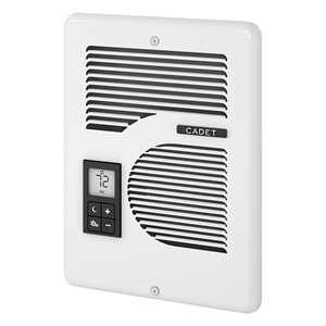 Radiateur mural électrique Energy Plus CE de Cadet avec grille de 9 L x 6H, 1600 W, 208/240 V, blanc