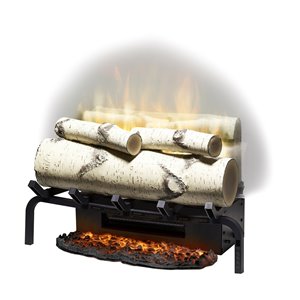 Ensemble de bûches à brancher de Dimplex avec télécommande, 5118 BTU, 20 po, bouleau