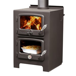 Poêle à bois combustible Nectre N350 - Aire de chauffage de 1000 pi² - noir