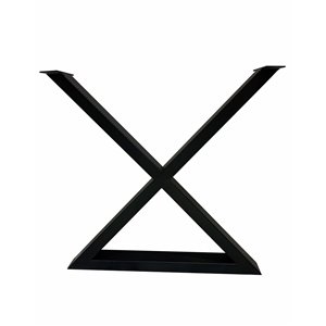Patte de table contemporaine en X de Corcoran, 3 po x 22 po, noire