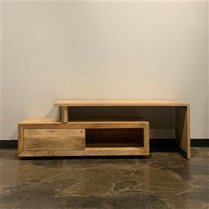 Corcoran Zen Contemporary/Modern Extendable Media Cabinet - 50-in x 21-in - Light Mango Wood
